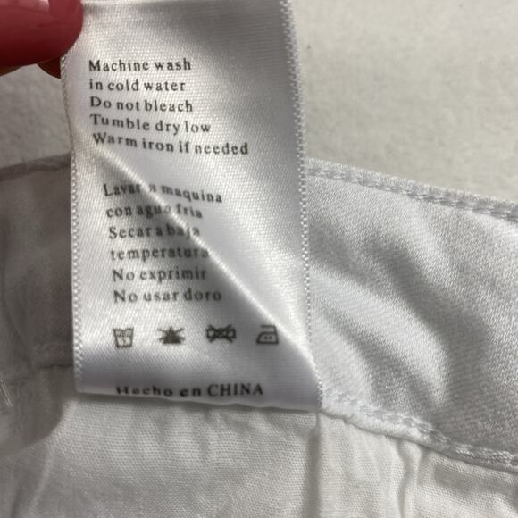 Kancan White Denim Skirt Womens Small Raw Hem Flounce Ruffle Pockets Festival - Picture 5 of 9